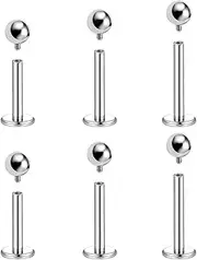 [NewkeepsR] 16G Internally Threaded F136 Implant Grade Titanium Labret Monroe Lip Tragus Helix Earrings Studs