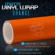 Matte Flat Orange Vinyl Wrap Film Decal Bubble Free Air 24" x 60" In Roll (for: Honda Civic)