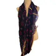 Anthropologie Raj Infinity Scarf. Purple, gold and Red with sequins
