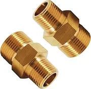 Pressure Washer Fitting 1/4" NPT Male to M22-14mm Male Screw Nipple 4500PSI (Pack of 2)