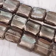 20mm Flat Square Glass Beads, 30pcs