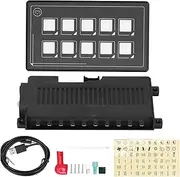XTevu Control Switch Panel Universal 10P Membrane Control Switch Panel with Blue Tooth APP Control, Backlight Module, LED Touch, Built in PPTC for RV Boat