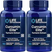 Life Extension Curcumin Elite Turmeric Extract, 90 Caps (Pack of 2)