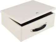 Dalmbox Portable Fire Safe Box with Key Lock, Resistant Metal Lock WHITE