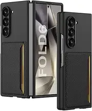 Case for Samsung Galaxy Z Fold6, Lightweight and Ultra-thin Protective Case with Card Slot, Shock and Drop Resistant Fold6 Case (Black,for Galaxy Z Fold6)