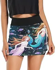 [RPLIFE] Ethereal Mermaid Exercise Skirt, Tennis Skirts, High Waisted Skirts for Women Tummy Control