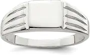 [JewelryWeb] 925 Sterling Silver Solid Polished Signet Ring Band Style-Ring for Women
