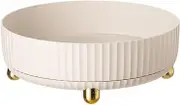 LEDON Organizer Turntable for Cabinet - White Lazy Susans Set Rotating Spice Rack Storage for Kitchen Table Pantry Countertop Plastic