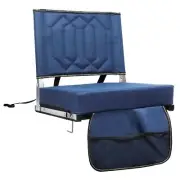 Portable Stadium Chair with Back Support Cushion Storage Pockets Navy
