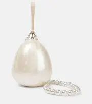 [Simone Rocha] Simone Rocha Egg leather-trimmed clutch One Size white