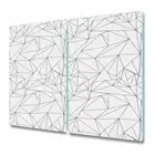 Glass Induction Ceramic Hob Cover Simple triangles black and white 2x30x52