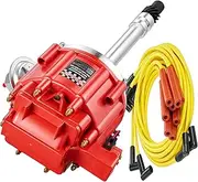HEI Distributor 65K Coil with Spark Plug Wires 9000RPM, HEI Distributor for Chevy 350 Replacement for SBC BBC GM 283 305 307 327 400 454 Small/Big Blocks V8