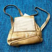 Tignanello Genuine Leather Backpack Purse in Nut Tan Brown NWT