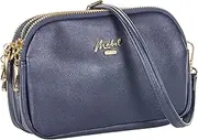 [Mabel London] Womens Quilted Cross-body Small Bag with Long Metal Embelishment Chain Strap - Tasseled and Trendy - Mia