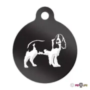 Springer Engraved Keychain Round Tag w/tab spaniel english Many Colors