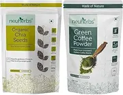 Green Velly Indian Neuherbs Green Coffee Bean Powder and Chia Seeds Combo for Weight Loss Management, Good Digestion and Body detoxification- 200 Gram Each