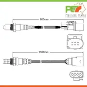 2x OEM Pre + Post-Cat Oxygen Sensors For Volkswagen Caravelle / Multivan T5 2.0L