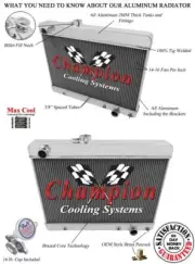 Atom Champion 2 Row Radiator 1680 for 1965 - 1967 Pontiac Tempest V8 Engine