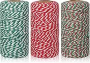 984 Feet Cotton Rope Cord String, 2 Mm Bakers Candy Rope Ribbon Twine, for Gift Wrapping Arts Crafts Party Decorations,3 Rolls