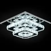 Ceiling Lights Chandelier Bilayer Aisle Light Decoor 36W LED Crystal Square 30cm