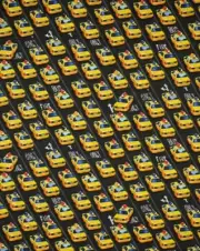 Urban Fabric - Yellow Taxi Cab Diagonal Stripe - Timeless Treasures YARD