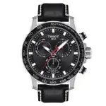 天梭男士手錶 SUPERSPORT CHRONO 皮革錶帶黑色 T125.617.16.051.00