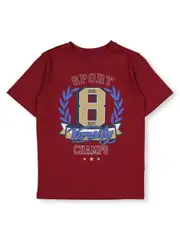 Boys Short Sleeve Print Tee 12 TIBETAN RED VARSITY (VARSITY)