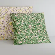 Sheridan Inez European Pillowcase Pea in White/Snow Cotton