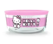 Pyrex Hello Kitty 4-Cup round Glass Storage Container with Pink Lid