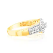 10ct Yellow Gold 1/6 Carat Diamond Halo Solitaire Ring