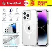 For iPhone 14 Plus 13 12 11 Pro Max Clear Magsafe Magnetic Case Shockproof Cover