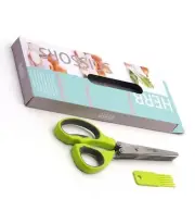 Herb Scissors Stainless Steel - Multipurpose Kitchen Shear with 5 Blade Gadget