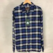 Orvis Men's Blue, Cream Plaid The Perfect Flannel Shirt Shacket NWT