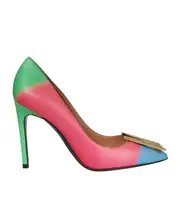 100m logo-plaque leather pumps 35,36 Red