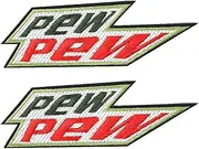 [Zcketo] 2 Pcs Pew Pew Creative Humor Tactical Morale Patch - Funny Tactical Patches, Hook & Loop Embroidered Fastener, Meme Patches for Backpacks, Uniforms, Jeans, Jackets, Vests, Hats & More