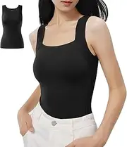 [Wryhaul] Shamfreshen U Neck Shapewear Built-in Bra Tank, High Support Tank U Neck, Tank with Built in Bra for Women High Support, Tummy Control Compression Tank Tops for Women