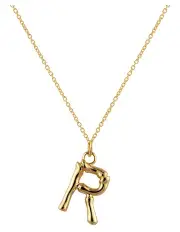 [Mocha] Letter R Initial Gold Necklace