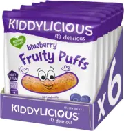 Kiddylicious Gluten-Free Blueberry Fruity Puffs, 10G (Pack of 6)