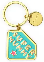 LEGAMI Unisex Enamelled Metal Keyring What a Key Ring! Metal Enamel Keyring 7cm Zinc Super Mummy Theme with Spiral Ring Shiny Finish Shiny Colors Pendant to Embellish Bag, Super Mummy, One Size, Charm