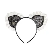 Sexy Lace Cat Ears Headband Women Cosplay Fashion Hair Elastic Hoop for Carnival Party Halloween Christmas Cosplay Lace headband