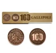 2817 GALLIPOLI CENTENARY TRENCH ART COMMEMORATIVE TWO UP SET ANZAC DIGGERS GAME