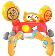 Crab Toys for Kids - Movable Crab Foam Balls Competition Game - LED Score Record Foam Balls Target Practice Toy for Boys and Girls 3 4 5 6 7+