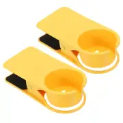 Clamp on Table Bottle Clip Holder with Side Open for Desk Chairs, Yellow, 2 Pcs