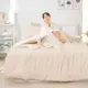 【DUYAN 竹漾】舒柔棉雙人床包被套四件組 / 奶茶色床包+奶白被套 台灣製