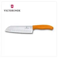 在飛比找momo購物網優惠-【VICTORINOX 瑞士維氏】日式主廚三德刀/橘(6.8