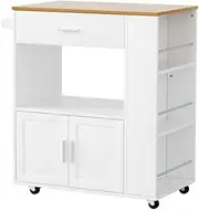 Artiss Kitchen Island Trolley Rolling Serving Cart Storage Cart Shelf Towel Rack