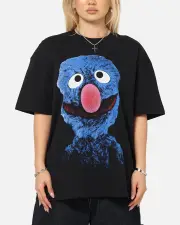 [AMERICAN THRIFT] American Thrift X Sesame Street Grover Grail Heavy T-shirt Black - Size L L Black