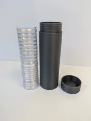 Coin Tube Storage for 1 Oz Silver Coins Rounds in Capsules Holds 20 - 3D Printed