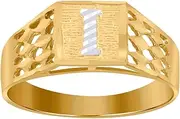 [JewelryWeb] Two tone Gold Teen-Teen Letter Name Personalized Monogram Initial I Band Ring 6.6x3.50mm Wide Size K 1/2