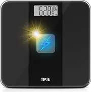 TIPRE Scale for Body Weight, Solar Powered Weight Scale with Endless Power, Electronic Bathroom Scale for Weight Loss, Digital Weighing Scale with 0.1lb Accuracy No Battery Required, 400lb/180kg